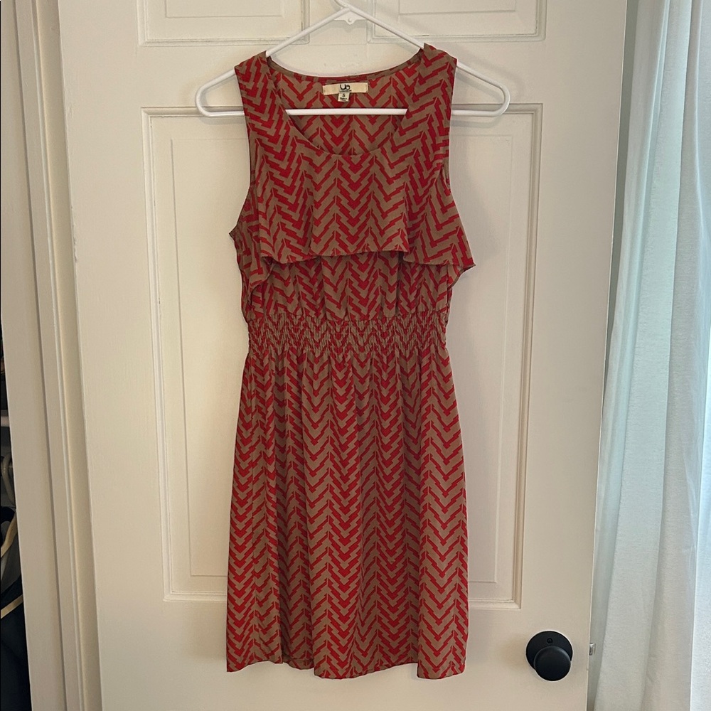 Ya Los Angeles Red Chevron Midi Dress